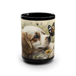 Cute Puppy and Butterfly Coffee Mug